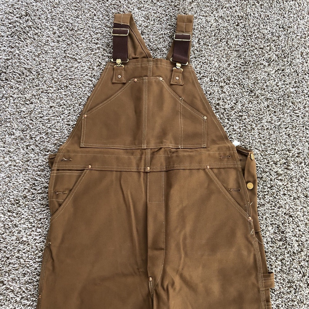 Vintage 70s 80s Carhartt Double Knee Duck Canvas Bib Overalls 42x26 Union Made